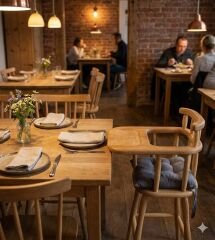 MMS AHŞAP NATUREL AHŞAP MAMA SANDALYESİ