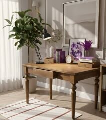 MMS AHŞAP  CEVİZ RENK AHŞAP ÇALIŞMA MASASI