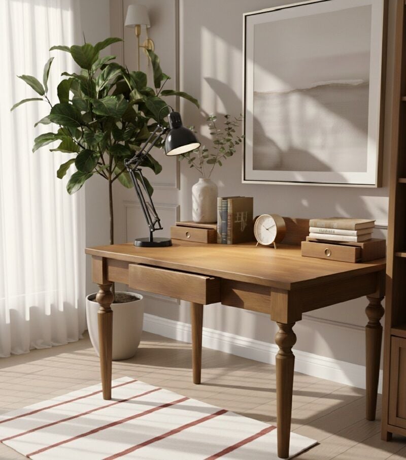 MMS AHŞAP  CEVİZ RENK AHŞAP ÇALIŞMA MASASI