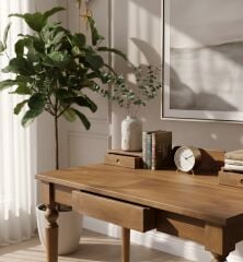 MMS AHŞAP  CEVİZ RENK AHŞAP ÇALIŞMA MASASI