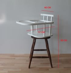 MMS AHŞAP 360^DERECE DÖNEBİLEN MAMA SANDALYESİ
