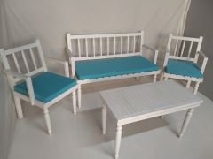 MMS AHŞAP SARAY BEYAZ BALKON VE BAHÇE TAKIMI