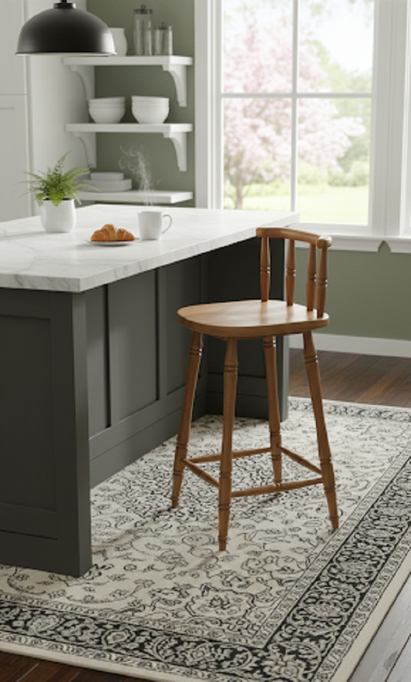 MMS AHŞAP CEVİZ ADA MUTFAK VE BAR SANDALYESİ